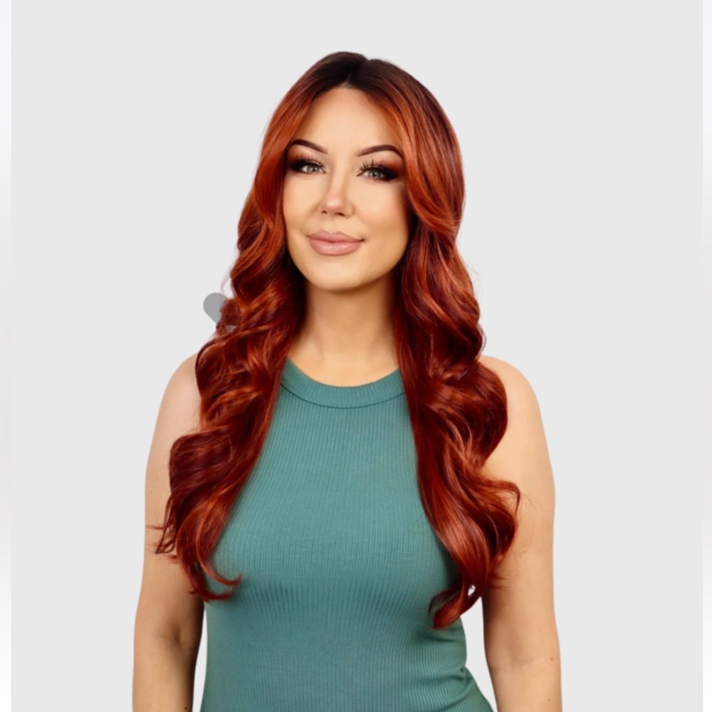 CSC Rich Copper Red Long Wavy Women’s Wig